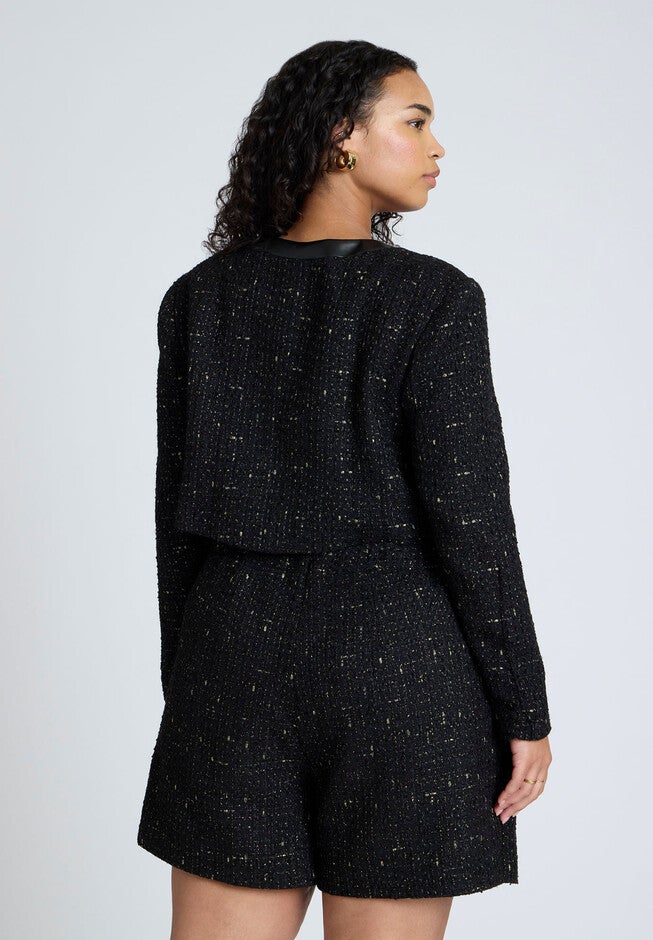 Cropped Tweed Jacket, BLACK ONYX, on-hover image number null